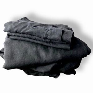 100% LINEN LUXURY BLACK MADE IN ITALY BEDSHEETS, KING, 1FITTED, 1 FLAT, 2 SHAMS